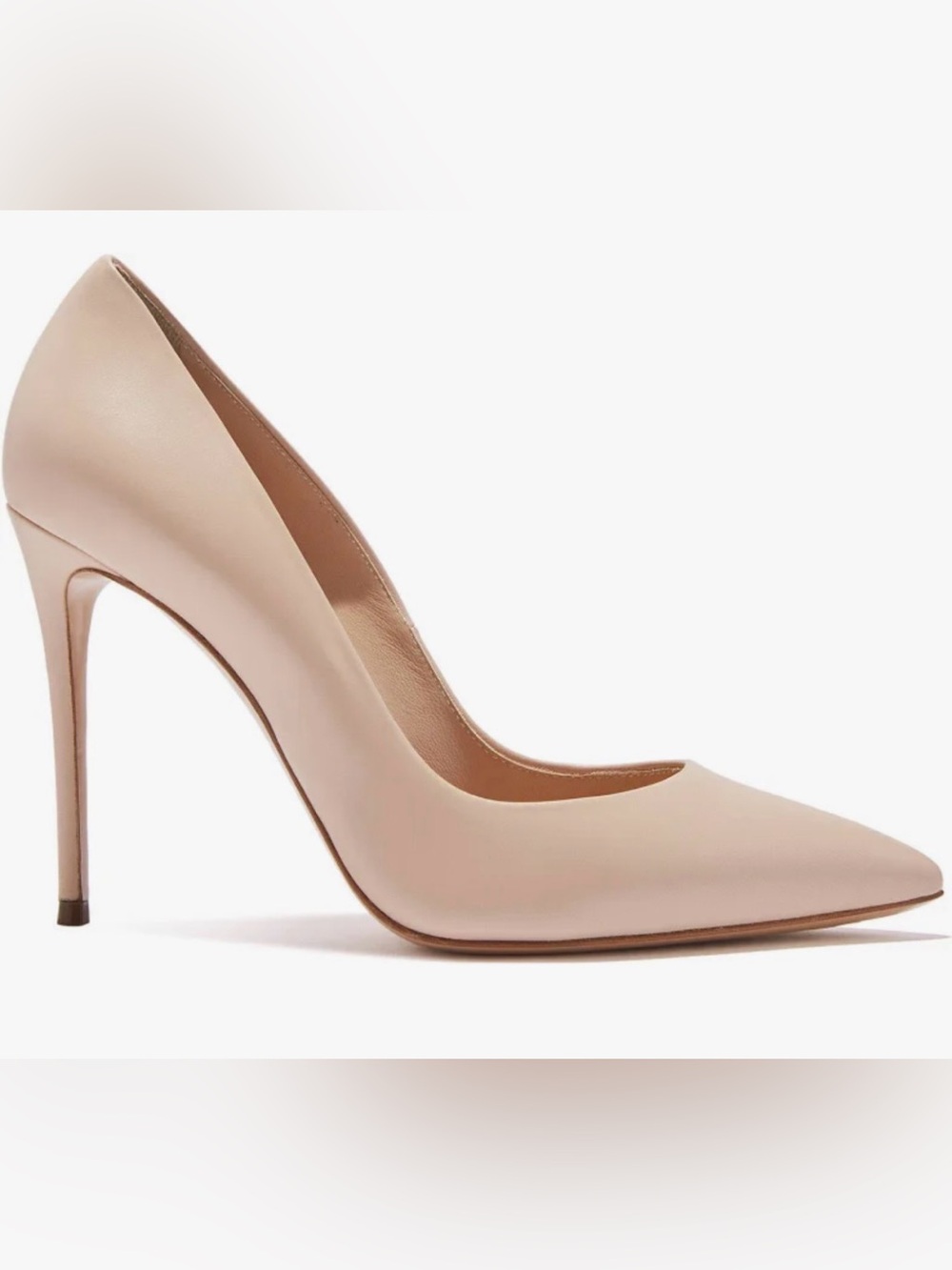 Casadei Julia Nude Patent Leather Pointed-Toe Pumps